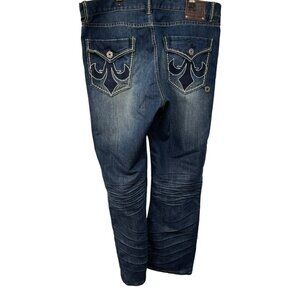 Departed Bootcut River Jeans Men's Size 38 X 32 Dark Blue Denim Double Stitching